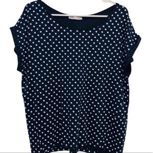 💥4/$20💥 Zara | W/B collection navy polka dot